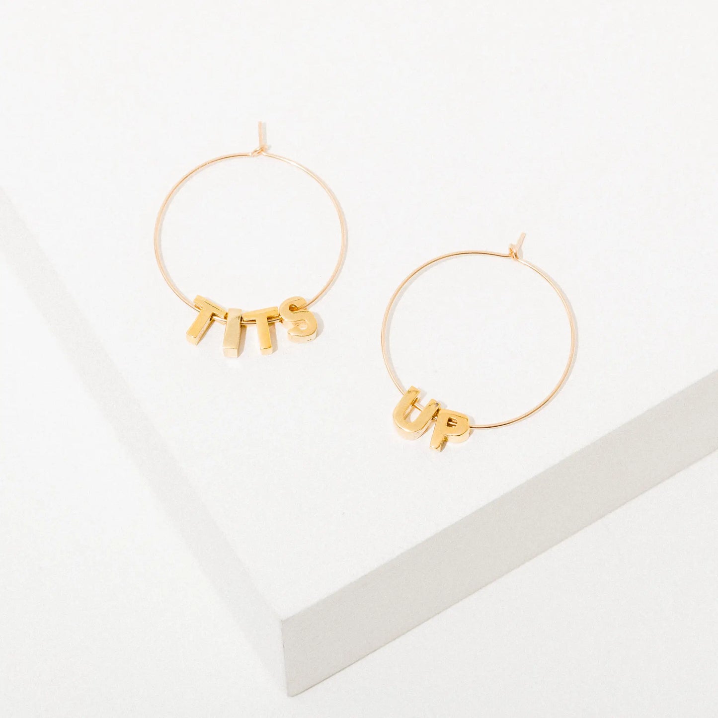 Tits Up Gold Hoop Earrings