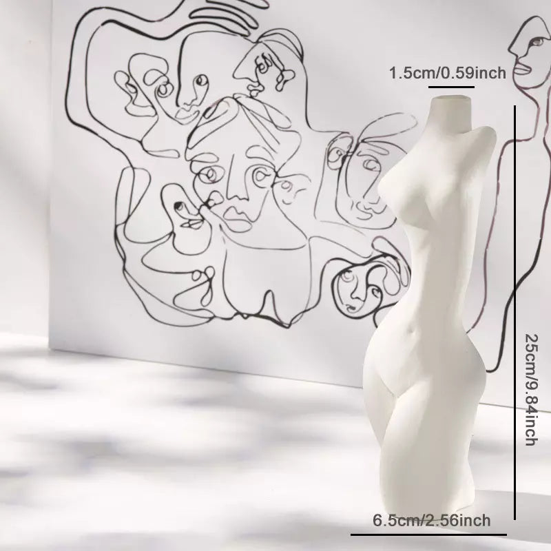 Tall Skinny Body Vase (White)
