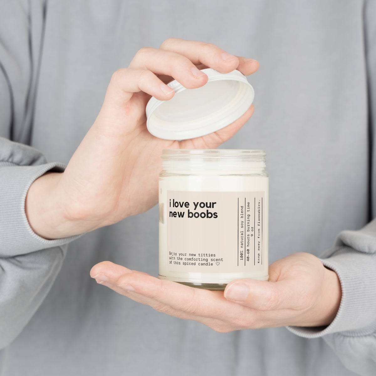 I Love Your New Boobs Spice-Scented Candle (9oz)