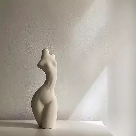 Tall Skinny Body Vase (White)